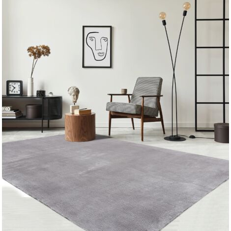 Relax tapis salon doux antidérapant lavable gris, 120 x 160 cm