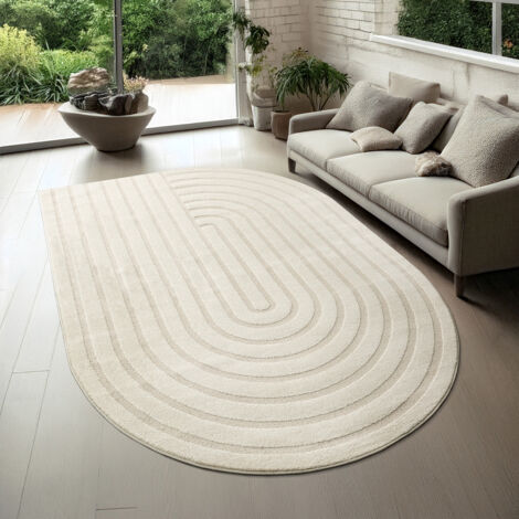 Tapis shaggy 3D doux crème – Densité élevée de velours – Texture agréable sous les pieds – Design moderne pour salon et chambre – The Carpet - POIL 3 D (1/5)