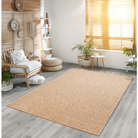 Tapis extérieur look jute naturel 60 x 180 cm – Résistant aux UV – Pour terrasses et jardins – Matériaux de haute qualité – The Carpet