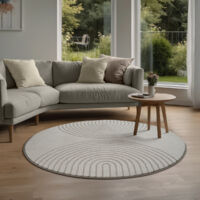 Elisa tapis salon moderne doux motif géométrique gris