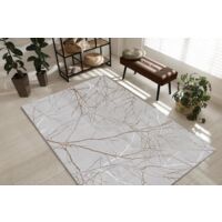 Mila tapis salon moderne court poil brillant gris, 80 x 150 cm