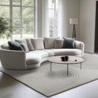 Elisa tapis salon moderne doux motif géométrique gris