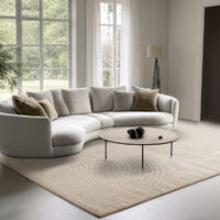 Elisa tapis salon moderne doux motif géométrique beige