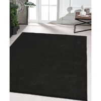 Marley tapis salon doux entretien noir, 80 x 150 cm