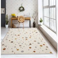 Tapis shaggy enfant moderne 80 x 150 cm – Velours tissé en polypropylène – Motifs colorés pour stimuler l'imagination – Entretien facile – The Carpet