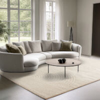 Elisa tapis salon moderne doux motif géométrique crème