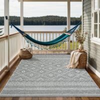 Calgary tapis plat robuste design moderne gris, 140 x 200 cm