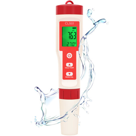 Misuratore Di PH E Cloro 7 In 1, Tester Per Piscine, PH, Cloro, Salinità, ORP, TDS, EC - Foto 3