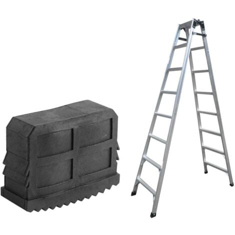 Ej.Life Lot de 2 Pieds d'escalier Universels en Caoutchouc, Pied d'échelle Antidérapant Pieds de Rechange pour Echelle Pieds de Sécurité Durable Noir