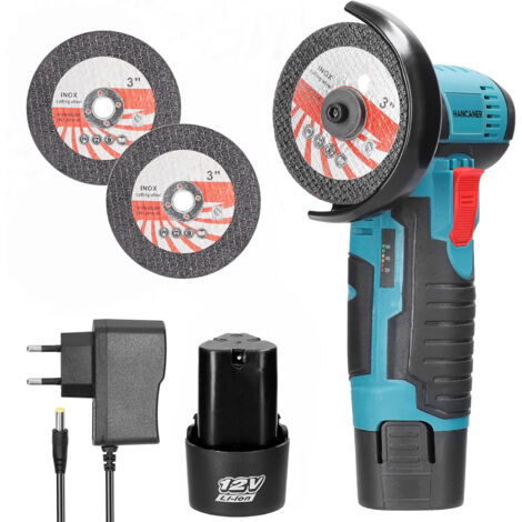 INNOPOWER Mini Meuleuse d'Angle Disqueuse Sans Fil 19500RPM avec 2 Disques 76mm Meuleuse a Batterie Pour Meulage, Polissage, Carrelage, Découpe