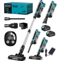 Aspirateur Balai Sans Fil Puissant 700W 60Kpa Balai Electrique sans Fil Rechargeable 3 Vitesses 70min Autonomie avec Écran Tactile LED et Support de Charge Murale avec Batteries pour Tapis, Sols Durs