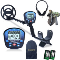 Detecteur de Metaux Professionnel 5 Modes 10” Bobine Étanche avec Écran LCD Tige Réglable pour Enfants Adultes