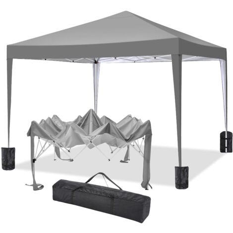 Carpa de jardín plegable 3x3m Protección UV impermeable, Barnum plegable para bodas, picnics, mercados, camping, Gris (1/5)