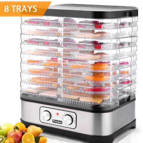Déshydrateur alimentaire 8 plateaux 400W – Acier inoxydable – Réglage de température jusqu'à 180°F – Facile à nettoyer et à utiliser