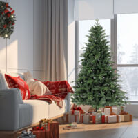 Sapin de Noël artificiel 183 cm – Mélange PE-PVC – 950 branches – Support métallique inclus – Pour décoration intérieure