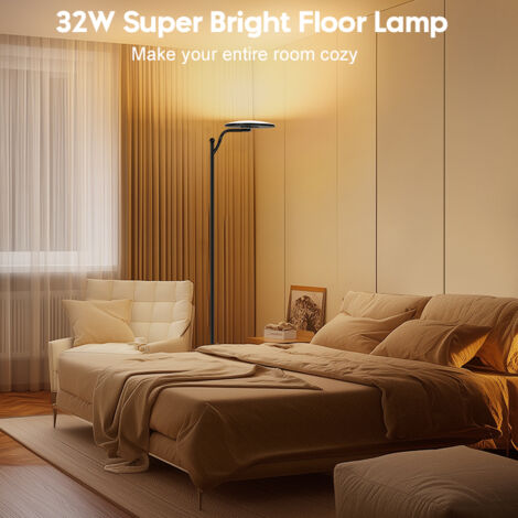 Hofstein Design LED Stehleuchte Chrom – Modern, Für Wohn-, Schlaf-, Büroraum