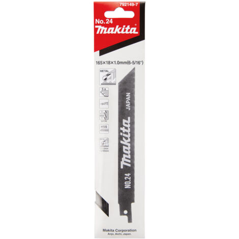 Makita 792149-7 Gerades Sägeblatt 165 x 1 mm 24TPI BiM HSS Holz 5 Stk (1/2)