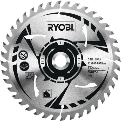 Ryobi CSB165A1 Kreissägeblatt Ø 165 mm 16 mm 1,6 mm 40T Holz R18CS