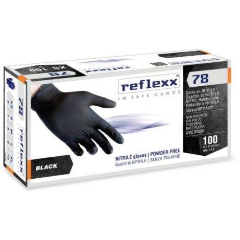 Reflexx R78 Nitrilhandschuhe ohne Puder, 100 % latexfrei, 4 g, Kat.3, 100 Stück, XS