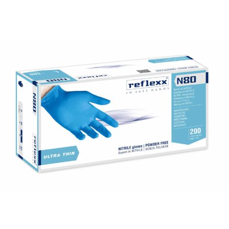 Ultradünne Reflexx N80B Nitril-Arbeitshandschuhe - S - Celeste