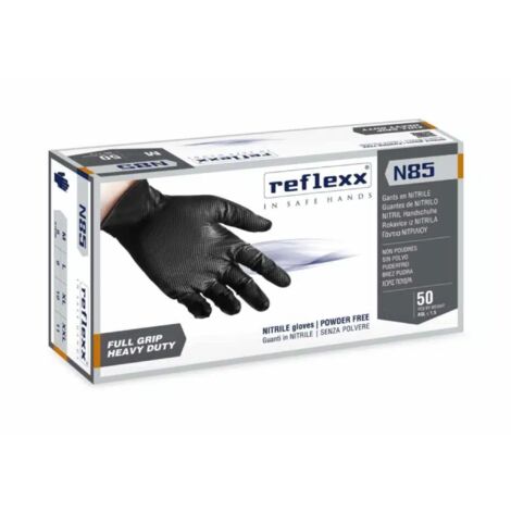 Reflexx N85B puderfreie Nitrilhandschuhe mit vollem Griff - XXL