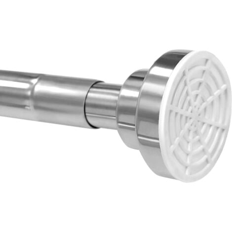 Extendable Shower Curtain Pole Telescopic Tension Rod 105-170cm Stainless Steel Bath Closet Hanging Pole
