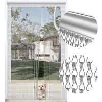 Premium Door Fly Chain Screens, 90 x 210cm Aluminium Chain Curtain Metal Fly Screen Curtain Insect Control for Doorways
