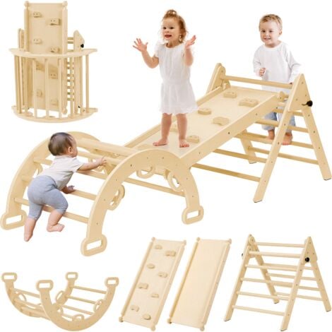 Triangle D'escalade 7 En 1, Avec Toboggan, Arche D'escalade, Rampe