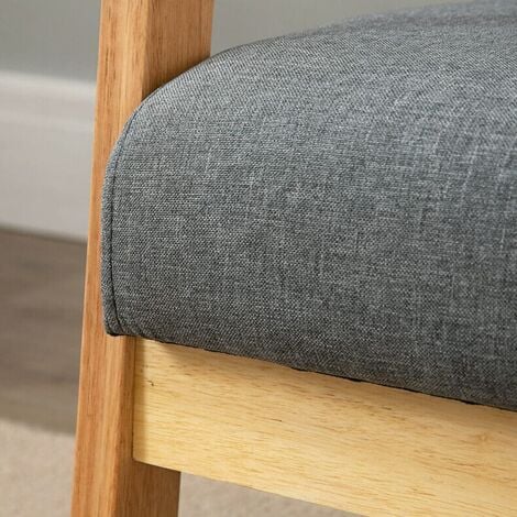 Canapé à 2 Places Scandinave,Fauteuil Salon Moderne Tissu Lin Gris Cadre en Bois,107 x 60 x 76 cm,pour Petit Appartement Chambre Bureau