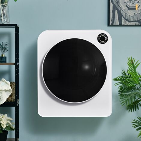 Sèche-linge Mural Compact 4kg - 6 Programmes - Lampe UV - Classe G - Gris - Pour Petits Espaces