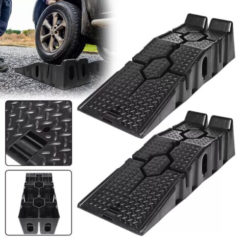 Rampes De Voiture En Plastique KATSU - Lot De 2 Rampes Garage Robuste 8 Tonnes