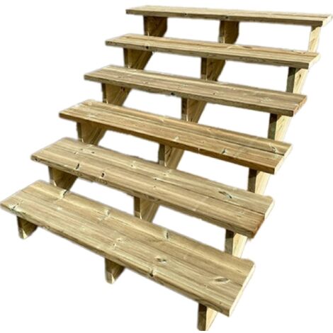 Treppe Holz H105cm 6 Stufen, Breite 140cm, OHNE Setzstufen