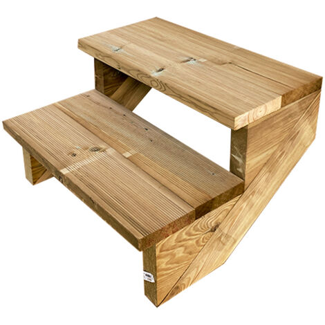 Terrassentreppe Holz H37cm 2 Stufen, Breite 60cm, OHNE Setzstufen