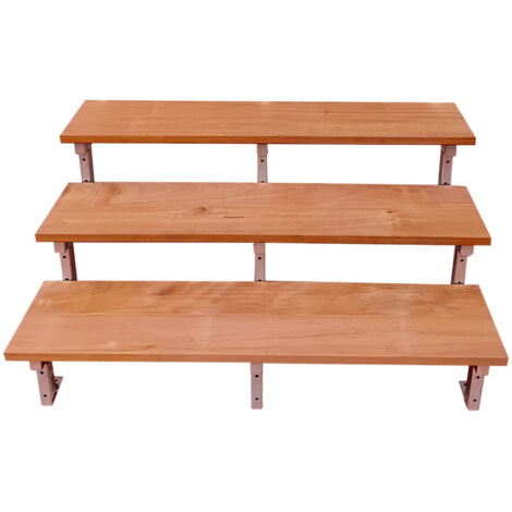 BALI Gartentreppe Stahl H54cm - 3 Bankirai Hartholz Stufen B160cm