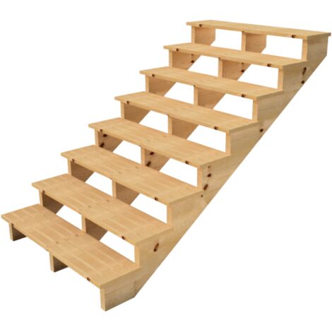 Holztreppe Höhe 139cm 8 Stufen, Breite 120cm, OHNE Setzstufen