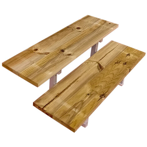 OSLO - Terrassentreppe Stahl H37cm 2 Stufen Holz KDI Breite 80cm