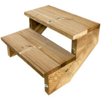 Terrassentreppe Holz H37cm 2 Stufen, Breite 60cm, OHNE Setzstufen
