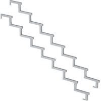 2er Set Stahl Treppenwange 8 Stufen - Option für Setzstufen-Höhe 136cm