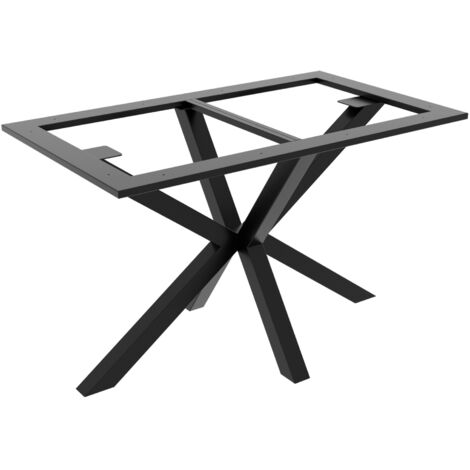 MetaloPro Tischbein Acamar Frame – Schwarzes Metallgestell In Spinnenform Für Ess-, Arbeits- Und Konferenztische In Modernen Innenräumen - 120x70x74cm