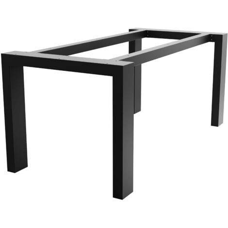 MetaloPro Tischbein Etamin Extreme – Schwarze Metallkonstruktion Mit Rechteckigem Rahmen Im Industrial-Stil Für Ess- Und Arbeitstische - 200x80x72cm