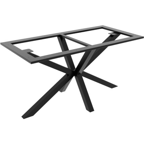 MetaloPro Tischbein Acamar Frame – Schwarzes Metallgestell In Spinnenform Für Ess-, Arbeits- Und Konferenztische In Modernen Innenräumen - 140x70x74cm