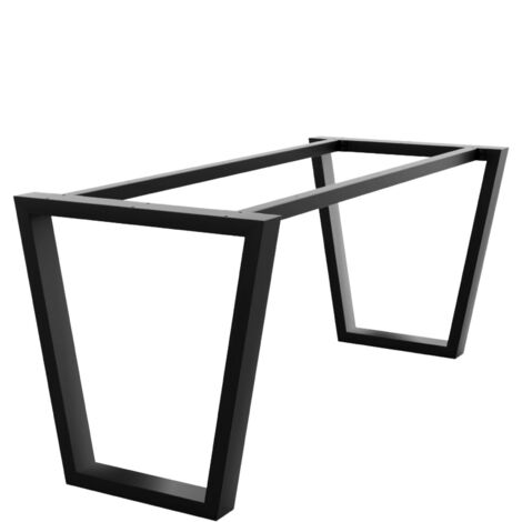 MetaloPro Tischbein Atria – Schwarzes Trapezförmiges Metallgestell Für Ess- Und Arbeitstische In Modernen Minimalistischen Innenräumen - 170x70x72cm
