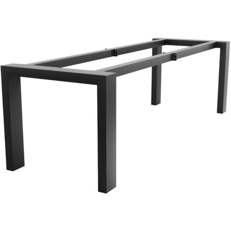 MetaloPro Tischbein Etamin Extreme – Schwarze Metallkonstruktion Mit Rechteckigem Rahmen Im Industrial-Stil Für Ess- Und Arbeitstische - 260x80x72cm