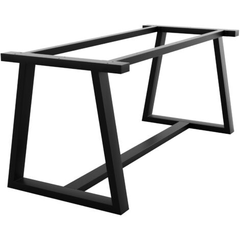 MetaloPro Tischbein Detroit – Schwarzes Metallbein In Trapezförmigem Minimalistischem Design Für Ess- Und Arbeitstische In Modernen Innenräumen - 140x70x72cm