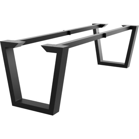 MetaloPro Tischbein Atria Epox Extreme – Schwarzes Robustes Metallgestell In Trapezform Für Feste Ess- Und Arbeitstische In Modernen Innenräumen - 240x80x72cm