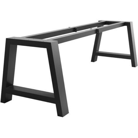 MetaloPro Tischbein Ksora Extreme – Schwarzes Robustes Metallgestell In A-Form Im Industrial-Stil Für Ess- Und Arbeitstische In Modernen Innenräumen - 280x80x72cm