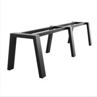 MetaloPro Tischbein Thusia Extreme Long – Lange Schwarze Metallkufen In Trapezform Im Schwerlast-Design Für Ess- Und Schreibtische In Wohn- Und Büroräumen - 400x80x72cm