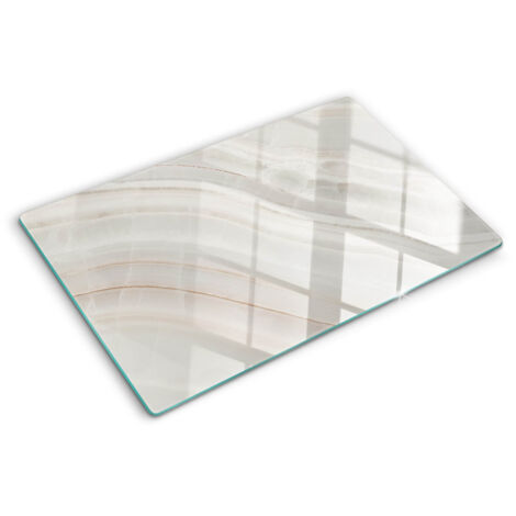Glasschneideplatten - Schneidebrett aus Glas - Herdabdeckplatten - Gehärtetes Glas – 80x52 cm - Marmorstruktur