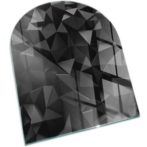 Premium Kaminbodenplatte Funkenschutzplatte Für Kaminofen Glasplatte für Kamin Feuerfeste Unterlage Dreidimensionale Geometrie 80x70 cm