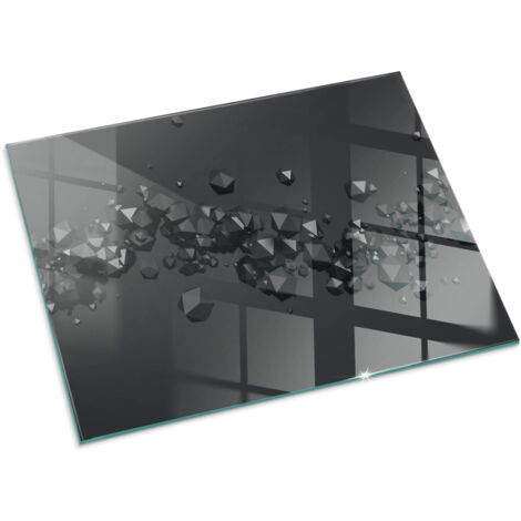 Kaminofen Glasplatte Kaminplatte Kaminglas Ofenglas gehärtetem Hitzeschutz für Kamin Bodenplatte Funkenschutzplatte Abstrakte Wolke 80x60 cm